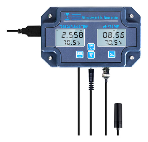 Analizador Digital De Agua 6 En 1 Ph/ec/tds/sal/peso Bruto/t