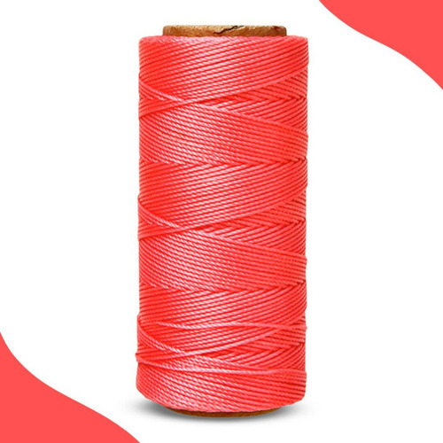 Cordão Encerado 1mm - Fio Cordone - 100m - Diversas Cores Cor 816 - Coral