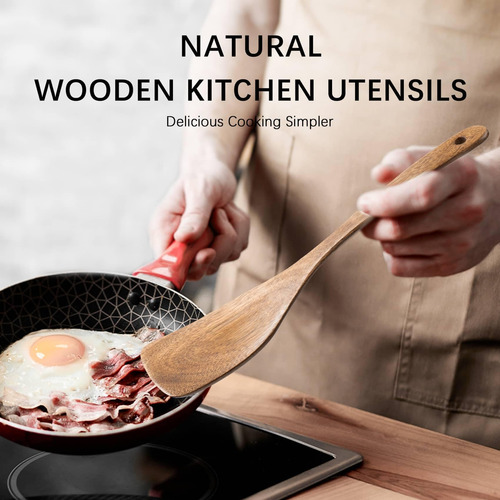 Hefild 2pcs Espátula De Madera Curva Para Cocinar, Tornero D