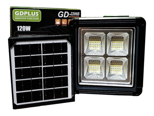 Foco Led Solar Recargable Portátil 120w - Kit De Emergencia