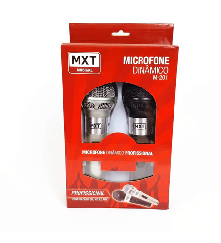 Microfones MXT M-201 dinâmico p10 preto/prateado