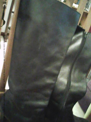 Botas Negras Taco Alto Cuero N°37