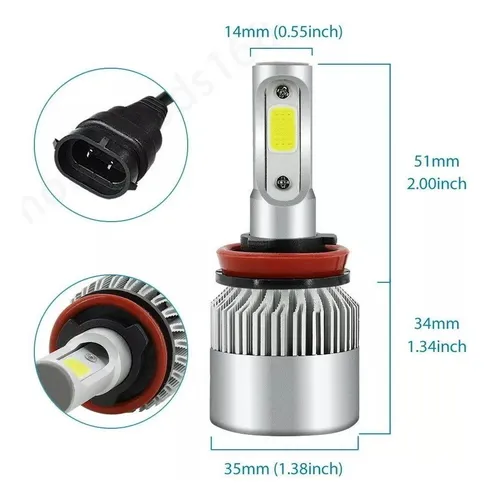 Kit Led Cree S6 44000 Lumens H4 H7 Hb4 H11 H8 + T10 Led W5w