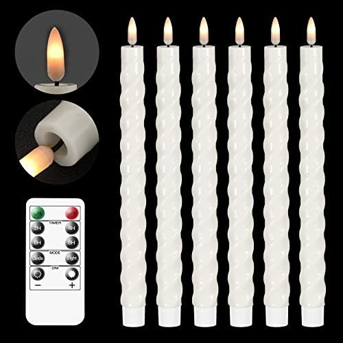 Vanchi Real Wax Flameless Spiral Taper Candles Zmwd9