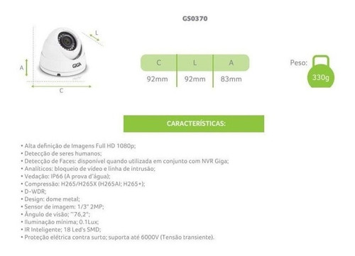 Imagem 2 de 3 de Câmera Ip Dome 2 Megapixel 1080p