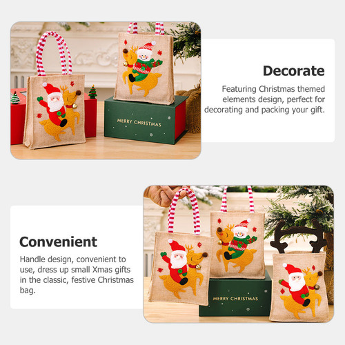 Bolsa De Navidad Con Asas Bolsa De Navidad Reutilizable De T