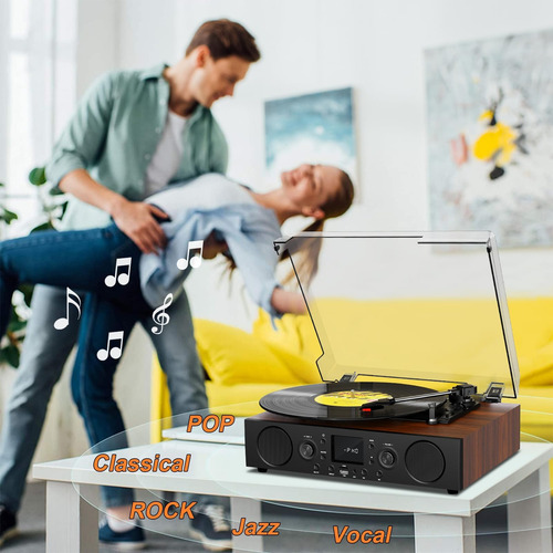 Player De Discos De Vinilo Con Altavoz, Sonido Mudo De Graba
