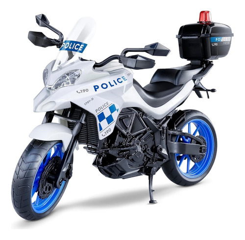 Moto Polícia Multi Motors Abre Baú Azul Brinquedo - Roma