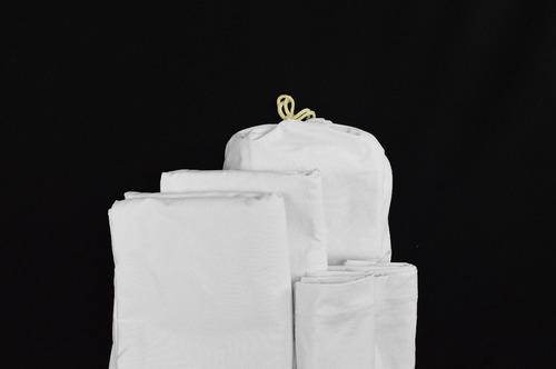 1 Jgo Sabanas 100% Algodón Matrimonial Blanco Alto Diseño De La Tela Liso