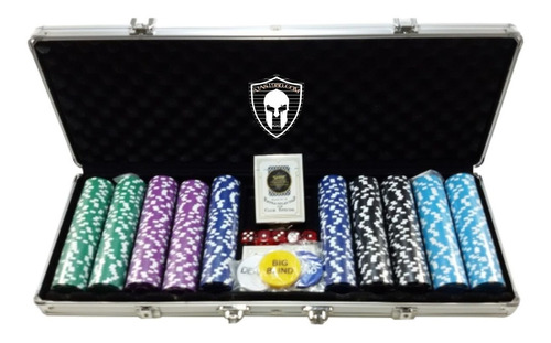 Maleta De Poker 500 Fichas Sem Numeração Completo 11,5 Grs