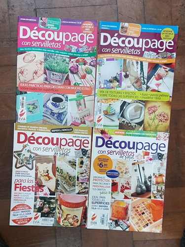 Lote X 4 Revistas Decoupage Con Servilletas De Papel D Evia