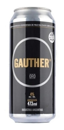 Cerveza Sin Tacc Gauther Oro (filtrada)  Apta Celiaco 473ml