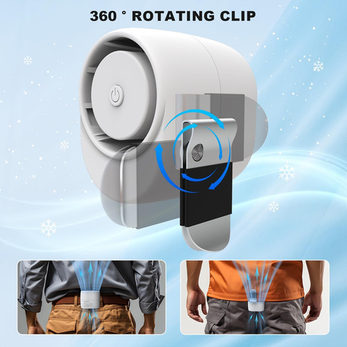 Ventilador Ultrasilencioso Con Clip De Cintura De 3 Velocida