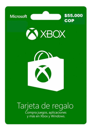 Xbox Tarjeta De Regalo $55.000