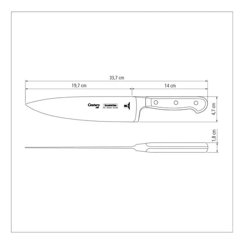 Juego De 3 Cuchillos Tramontina Century Set Cocina - Rex