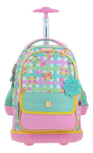 Mochila Grande De Ruedas Con Luz Led Happy Girl Wendy