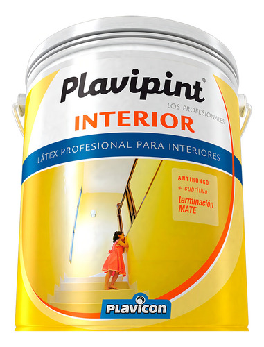 Latex Profesional Para Interiores Antihongo Plavipint 10 Lt. Acabado Mate Color Blanco