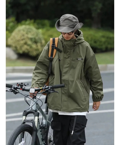 A Chaqueta Casual Con Capucha Impermeable De Doble Capa