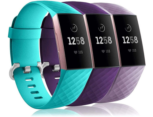 3 Mallas Para Reloj Fitbit Charge 3/4 Large L - T - P