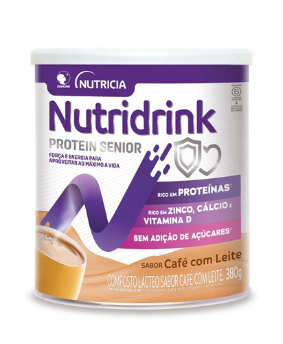Suplemento Nutridrink Protein Senior Café/leite 380g Danone