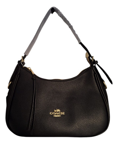 Bolso De Mano Ajustable Mujer Elegancia Hobo Juvenil Negro Lisa Oro Negro