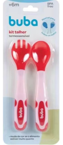 Kit Talheres Flexível Termossensivel Buba Rosa
