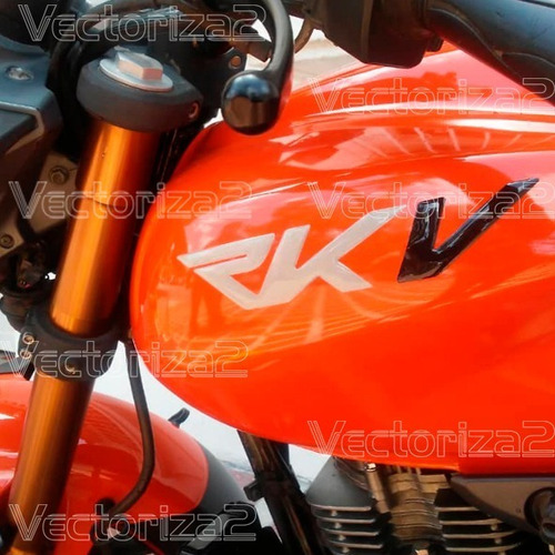 Kit De 6 Emblemas + Linea De Tanque Para Moto Rkv 
