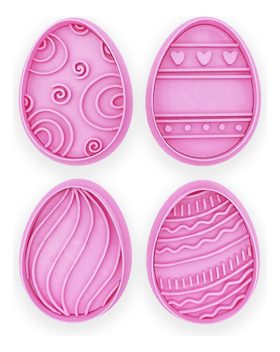 Cortante + Sellos 3d Huevos Pascua Ceramica Masas Pasteleria