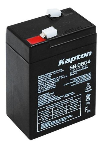 Bateria Recargable Acido Sellada 6v 4a Kapton Sb-0604