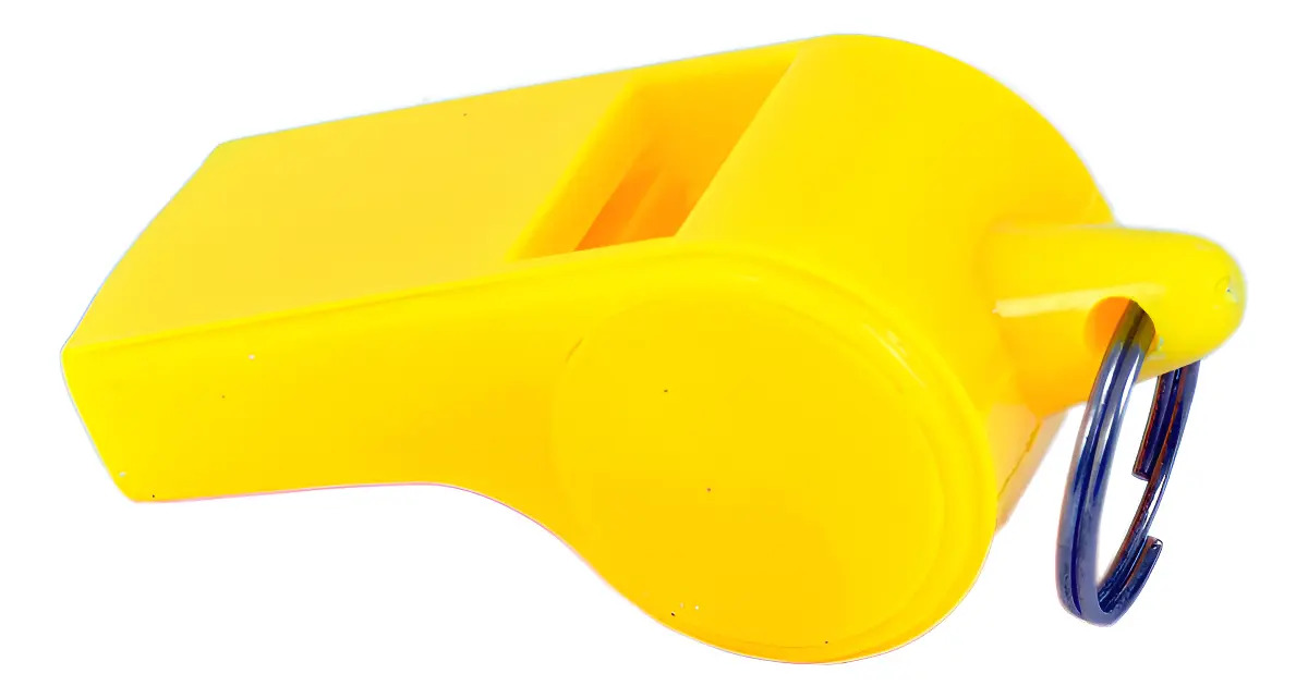 Apito Poker Plástico Cardeal Com Esfera Cor Amarelo