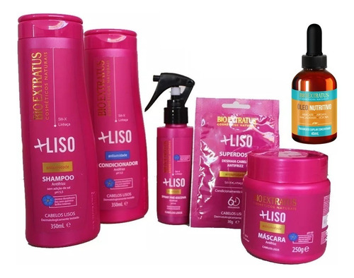 Imagem 1 de 10 de Kit Bio Extratus +liso Linha Completa + Óleo Nutritivo