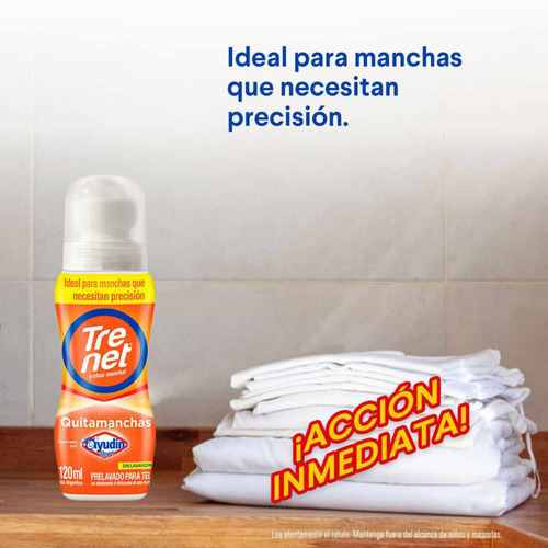 Quitamanchas Trenet Líquido Pre Lavado Para Telas Botella