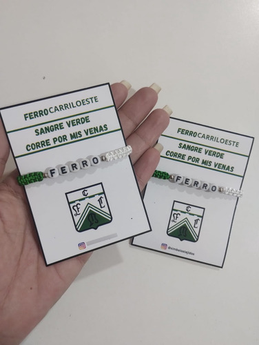 Pulsera Equipos De Futbol Clubes Artesanales Ferro 0 Mm