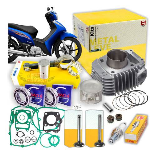 Kit Cilindro Motor Pistão Biz 125 Biz125 2009 Metal Leve