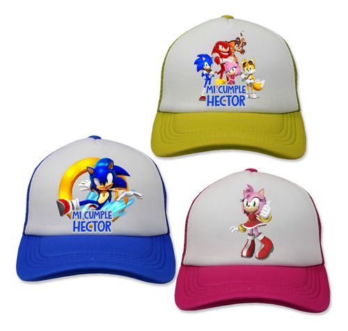 50 Recuerdos Gorras Personalizadas Fiesta Sonic Mayoreo