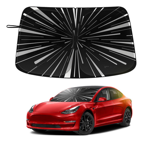 Parasol Negro Para Tesla Model 3/y, Upf50 Doble Capa