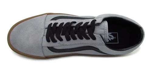 Grey black old skool vans hot sale
