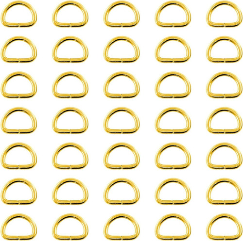 150 Piezas De Anillos En D Semicircular De 15mm - Dorado