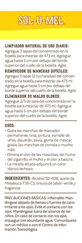 Sol U Mel Melaleuca 237ml Desmancha Y Desodoriza Multiusos