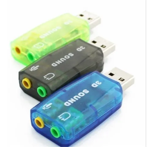 Tarjeta De Sonido Usb 5.1 Canales Audio 3d Salida Y Entrada Color Verde