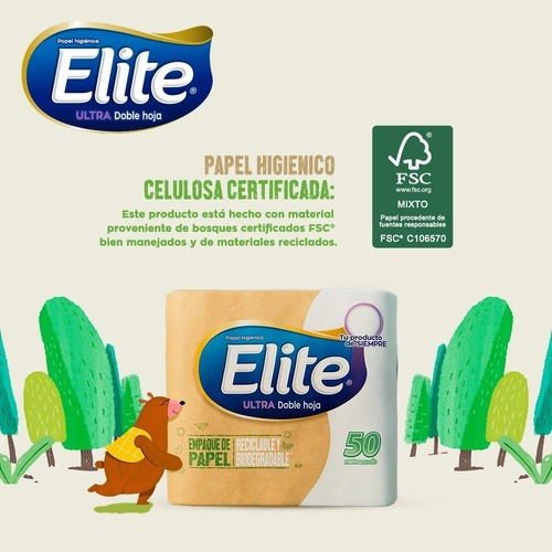 Imagen 5 de 8 de Papel Higiénico Elite Ultra 9 Un 50 Mt
