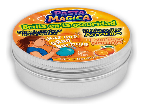 Slime Que Brilla En La Oscuridad Super Estirable Con Aroma Naranja