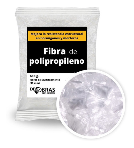 Fibras De Polipropileno Para Hormigón Y Pisos Bolsa 600gr