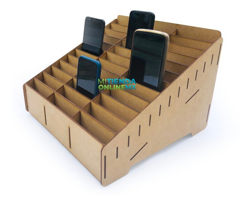 Imagen 2 de 4 de Caja Organizador Exhibidor Mdf Para 36 Teléfono Celular