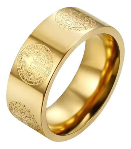 Anillo San Benito Cinta Sello Dorado Poppe Arg