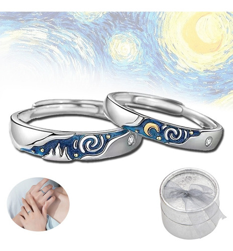 Anillos Van Gogh Ilusion Plata 925 Pareja Amor Compromiso