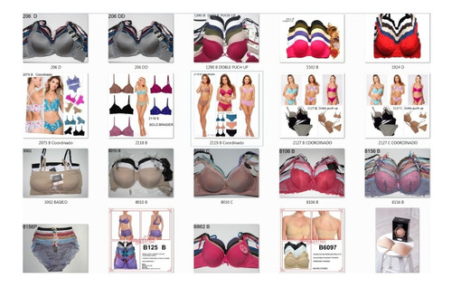 Catalogo Muestrario Lencería Brasier Pantaleta Bikini Boxer 