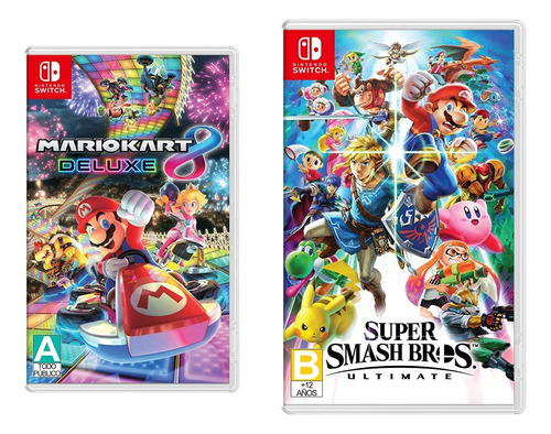 Mario Kart 8 Deluxe Y Super Smash Bros Ultimate Nintendo Swi