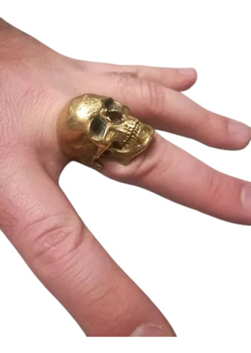 Anillo Calavera Bronce A Medida Listo Para Regalo