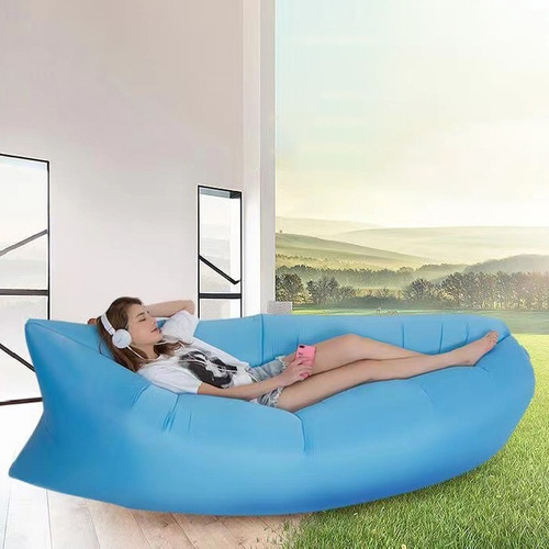 Colchón Inflable Personal Portátil Camping Acampar Colchone Celeste